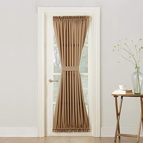Sun Zero Barrow Energy Efficient Door Panel Curtain with Tie Back, 54" x 72", Taupe - Thumbnail 6