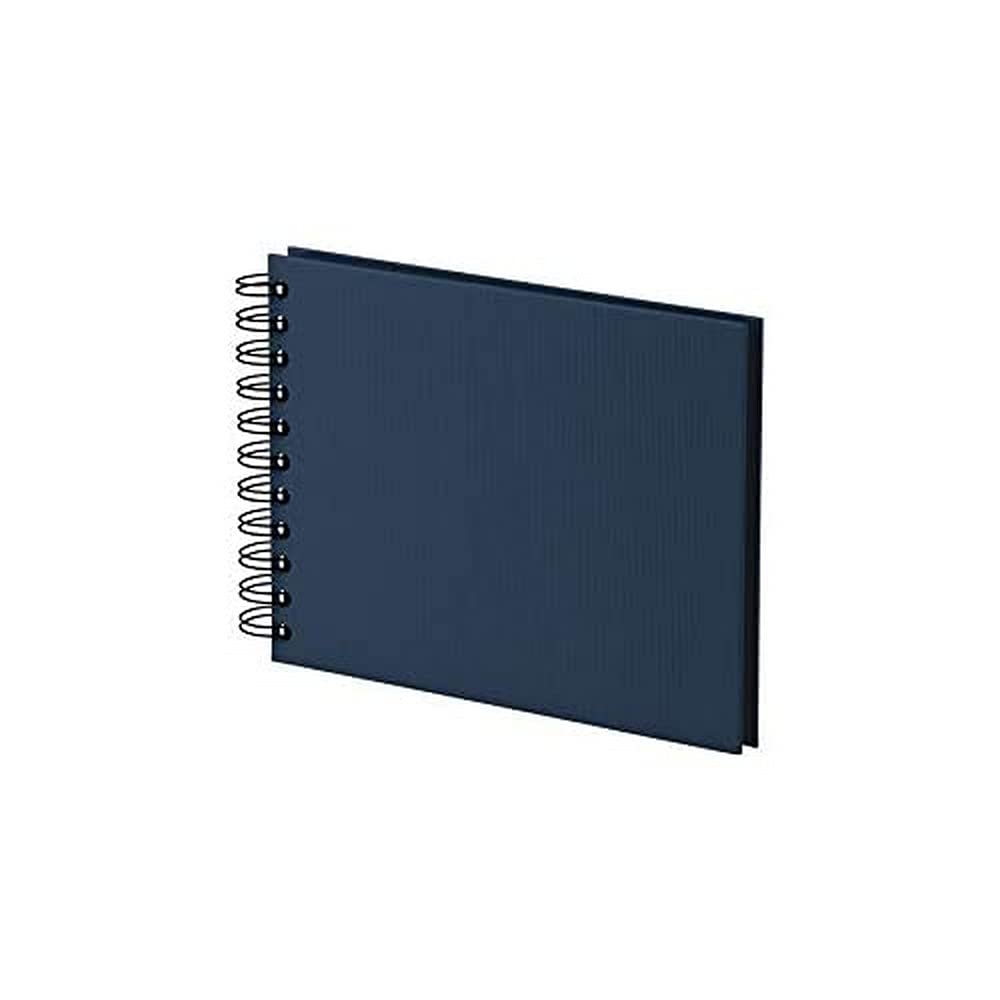 Rössler Papier 1329452900 - S.O.H.O. Wire-O fotoalbum 195 x 145 mm, 40 zwarte pagina's, marine, 1 stuk