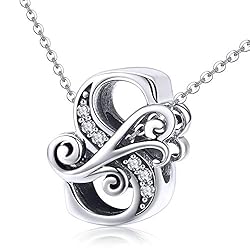 925 Sterling Silver Letter S Charms for Pandora