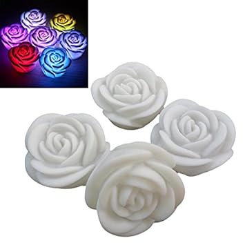 Tutyuity Neue romantische LED schwimmende Rose Blume Kerze Nachtlicht Hochzeit Dekoration Schlafzimmer Party Indoor Weihnacht
