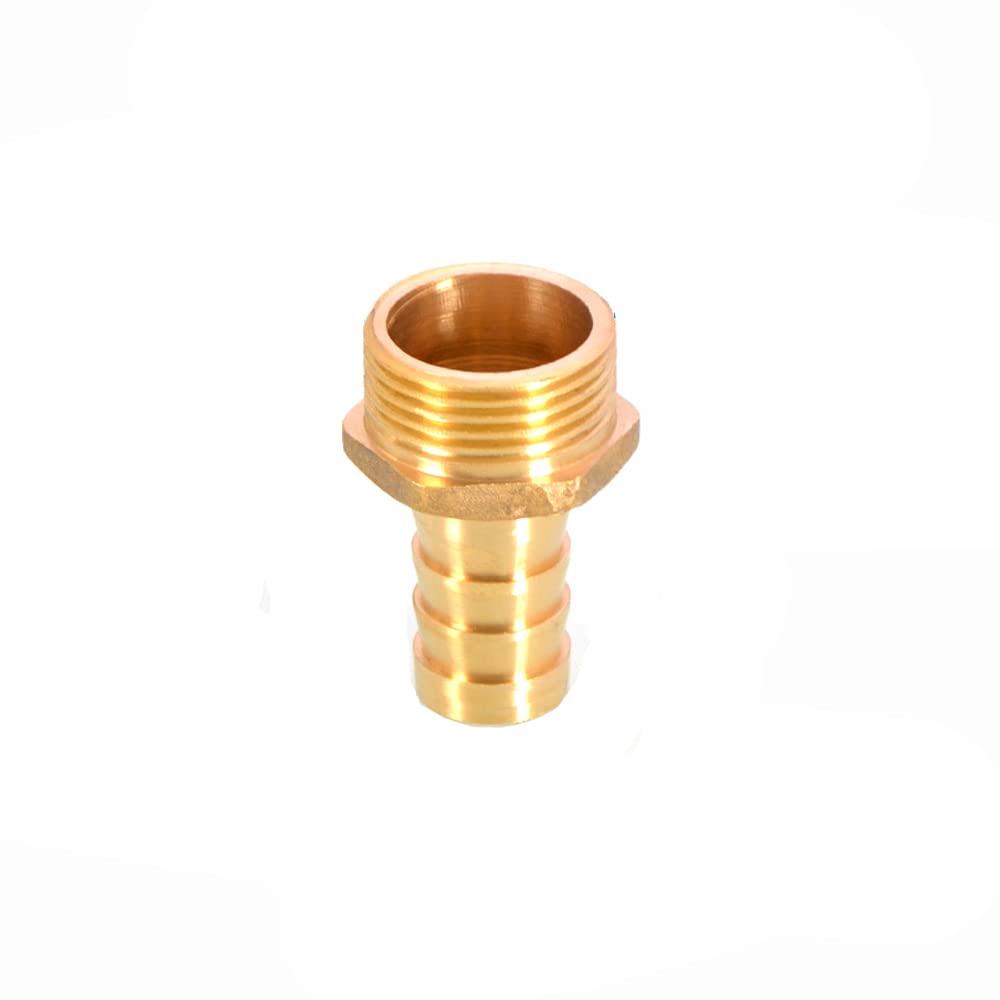 TopHomer 1Pcs BSP Hose Connector Brass Pipe Fitting 6mm/8mm/10mm/12mm/16mm/19mm/25mm, Hose Barb Tail Male BSP Thread Connector Joint Copper Coupler Adapter