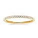 Samie Collection Yellow Gold Plated Cubic Zirconia Stackable Ring Half Eternity Band Wedding Ring for Women, Size 9