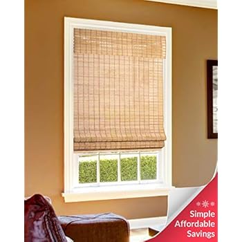 CHICOLOGY Cordless Bamboo Roman Shades, Light Filtering Window Treatment Perfect Resort Feel for Living Dining Room/Bedroom and More, 36