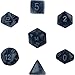 Chessex Dice: Polyhedral 7-Die Phantom Dice Set - Black w/silver