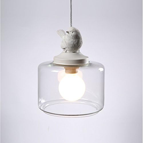 American Country Style Glass Pendant Light Living Room Dining Bedroom Bar White Bird Hanging Lamps