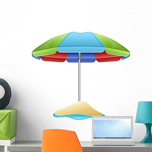 Wallmonkeys Parasol Beach Umbrella Wall Decal Peel and Stick Graphic