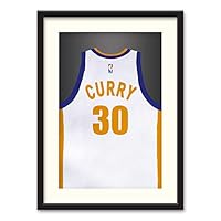 Athletes Jersey Theme Wall Art Black Framed Canvas Prints Home Decoration for Bedroom, Livingroom Ready to Hang - 23x31 inches
