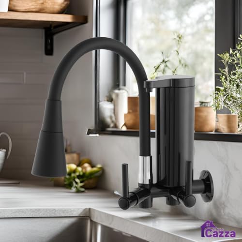 Torneira Gourmet Com Filtro Slim para Cozinha Preta de PAREDE Mesa