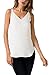 Evera B Womens V Neck Spaghetti Strap Tank Tops Dressy Casual Camisole Blouses Sleeveless Loose Cami Basic Tank Shirt