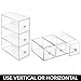 mDesign Plastic Stackable Desktop Organizer Tower Storage Station with 3 Drawers for Home Office - Holds Pens, Sticky Notes, Binder Clips, Notepads, Gel Pens, or Erasers - Lumiere Collection - Clear