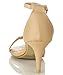 ROF Women's Faux Leather D'Orsay Ankle Strap Kitten Heel Sandals Pumps