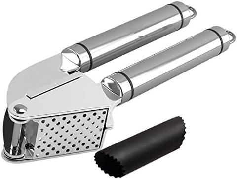 Garlic Press and Peeler Set Stainless Steel Silicone Tube Roller
