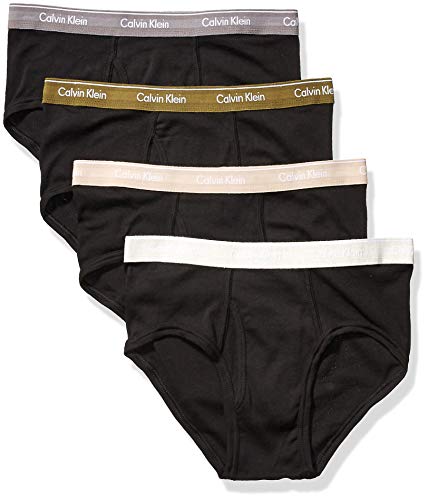 Calvin Klein Men's Cotton Classics Multipack Briefs, Black/Oxford Tan/Snow Heather/Lincoln Green/Grey Smoke, X-Large