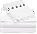 Amazon Brand – Pinzon 400-Thread-Count Egyptian Cotton Sateen Hotel Stitch Sheet Set - Full, Black