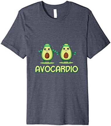 Mens Funny Avocardio T-Shirt Cute Couples Workout Tee Large Heather Blue