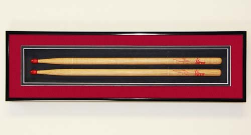 Drumstick Frame - Wall Display Case Red 2 Drum Sticks - Thumbnail 4