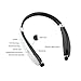 Foldable Bluetooth Headset,URWILL Wireless Neckband Headphones with Retractable Earbuds, Bluetooth Sweatproof 4.1 Stereo Earphones Built-in Mic,Handsfree Calling Bluetooth Devices White