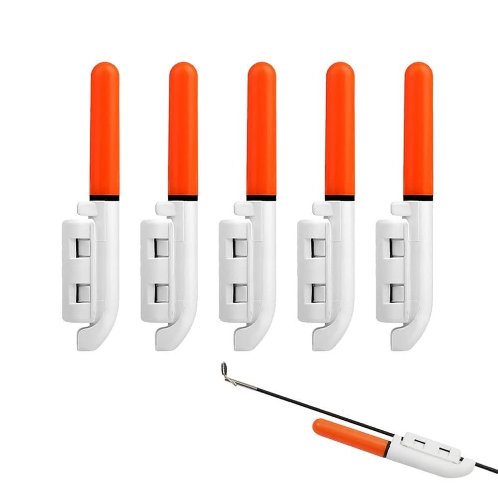 5 Pack Fishing Alarm Bell,Rod Tip Lights for Night Fishing,Waterproof Luminous Glow Sticks With Buckle,For Sea Fishing Rod,Fishing Gear Accessories yellow