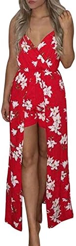 Halijack Women Jumpsuit, Ladies Summer Printed Sleeveless Backless Baggy Harem Pants Romper Playsuit Loose Casual Camisole Strap Strappy Bodysuit Party Elegant Onepiece Beachwear