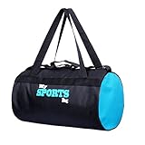 Fashion 7 Polyester Black-Sky Blue Sports Duffle