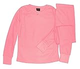 WH Girls 100% Cotton Light Weight Waffle Knit Thermal Top & Bottom Underwear Set