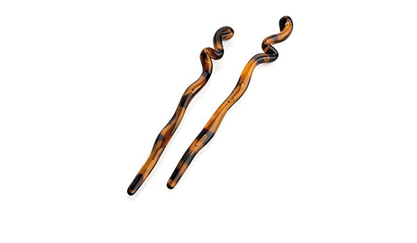 Amazon Com Pair Of Tort Wave Design Hair Pin Chopsticks Tool Bun 17 5cm 6 9 Beauty
