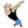 Johnny Bravo Hippie Cartoon - Sticker Graphic - Auto, Wall, Laptop, Cell, Truck Sticker for Windows, Cars, Trucks