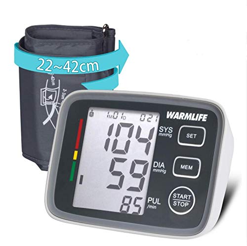 WARMLIFE Accurate Automatic Upper Arm Blood Pressure Monitor Digital BP Machine Pulse Rate Monitoring Meter with 8.8-14.1in Cuff Kit,180 Records Two Users,Speaker- FDA Approved (Classical Black)