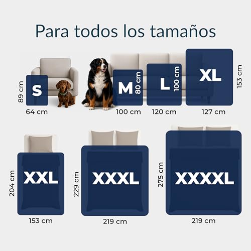 Twinzen Waterproof Dog Blanket 152x203cm Navy Blue - Reversible and Washable Dog Blanket - for Sofa and Bed - Sherpa