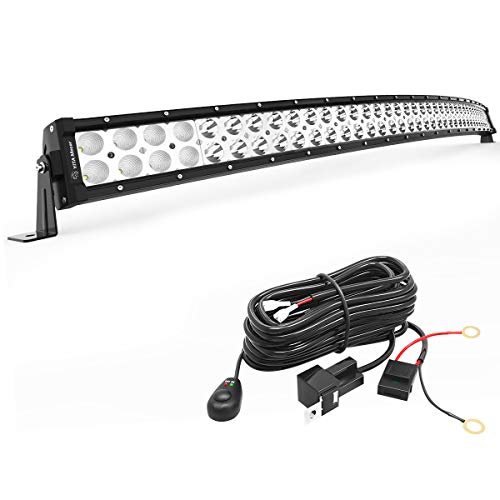 YITAMOTOR 42 Inch 400W Curved LED Light Bar Spot Flood Combo Offroad Lights with 12V Wiring Harness for Truck, Jeep, SUV, UTV, Boat