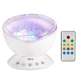 Lámpara de Proyector LED de Océano 7 Modos Iluminación infantil nocturna 360 grados Decoracón Romántica para dormitorio de niños, regalos de la Navidad