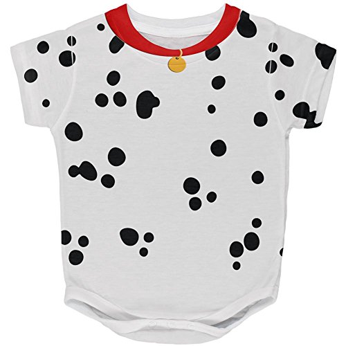 Halloween Dog Dalmatian Costume Red Collar All Over Baby One Piece