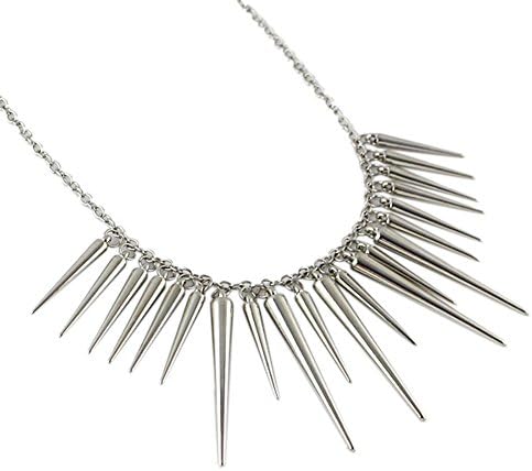 Herria Womens Trendy Statement Silver Necklace