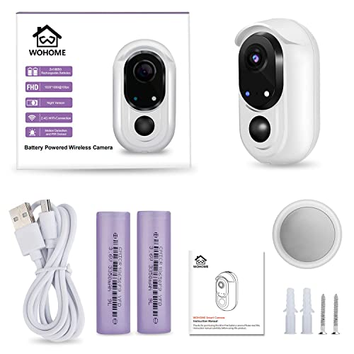 WOHOME Wireless Rechargeable Battery Powered WiFi Camera Outdoor/Indoor
