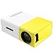 DeepLee Mini Projector, DP300 Portable LED Projector support PC Laptop USB Stick USB/SD/AV/HDMI Input for Video/Movie/Game/Home Theater Video Projector- Yellow primary