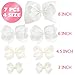 HLIN Toddler Girls 6PCS White Hair Bow Clips Matching American Doll (6inch * 2, 4.5inch * 2, 3inch * 2)