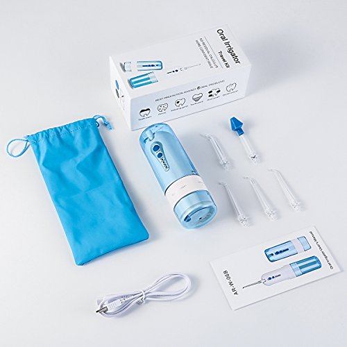 Eurobuy Dental Water Flosser Cordless,Teeth Cleaner,Oral Irrigator Professional Rechargeable Portable Dental Gum Flosser with 5 Jet Tips for Home,Travel,Adults,Kids,Oral & Nose Care