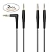 AUX Cable AUX Cord 3.5mm Audio Cable Male to Male Nylon Braided Stereo Cables 90 Degree Right Angle Design for Headphones, iPods, iPhones, iPads, Home and Car Stereos (Different 2 PCS, Black) 4ft/1.2m