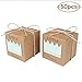 AerWo 50pcs Little Prince Baby Shower Favor Boxes + 50pcs Twine Bow, Rustic Kraft Paper Candy Bag Gift Box for Baby Shower Party Supplies Cute 1st Birthday Boy Decoration, Blue