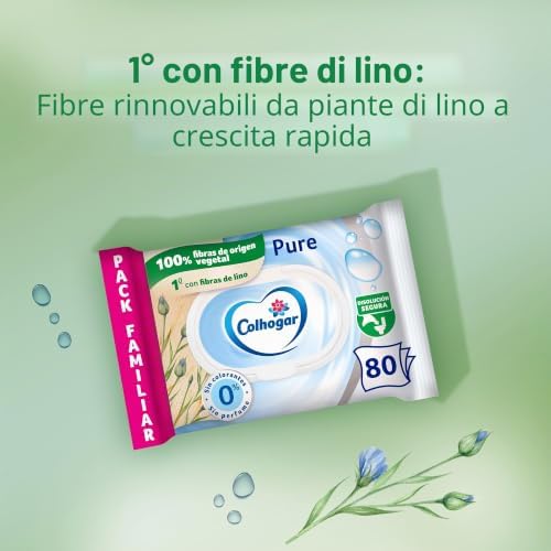 Pure Moist 8x80 - Carta igienica umida usa e getta, senza alcool, pelli sensibili, dermatologicamente testata, confezione da 640 salviettine umidificate e monouso per WC