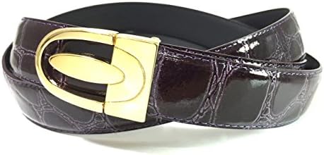 EDNA Bonded Leather Crocodile Skin Print Dress Belt