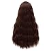 ANOGOL Hair Cap+Dark Brown Middle Part Water Wave Synthetic Hair Wigs for Cosplay Party Halloween Show