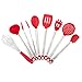 MICHELANGELO Kitchen Utensil Set Red, Stainless Steel Silicone Kitchen Utensils Set of 8, Red Kitchen Utensils for Nonstick Cookware, Red Utensils 8 Piece, 8 Piece Spatula Set for Ceramic Pans