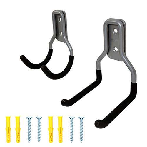 FRMSAET Heavy Duty Wall Mounted Utility Hooks and Hangers Set for Garage Storage and Organization Sturdy Tools Organizer Systems - Package Includes Screws with Anchors(Type-2 Hooks) - Thumbnail 7