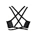 GONKOMA Fashion Lady Women Strappy Bandage Bralette Bralet Bustier Bra Crop Tops Bra (S, Black)