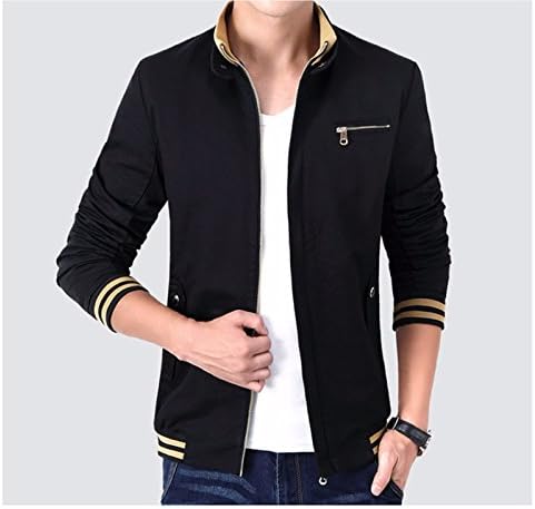 Men's Spring Jacket/Windbreaker Waterproof Cotton Canvas Durable &amp; Stylish (Large, Black)