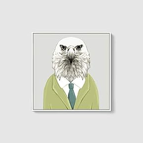 Framed Canvas Wall Art for Living Room, Bedroom Animal in Home Dress Canvas Prints for Home Decoration Ready to Hanging - 16x16 inches