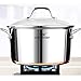 HOMI CHEF Mirror Polished Copper Band NICKEL FREE Stainless Steel 4.5 Quart Stock Pot with Glass Lid (No Toxic Non Stick Coating, 9.5 Inch) - Cookware Set - Cookware Pots And Pans Sets