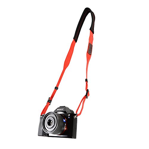 Foto&Tech Padded Neck Shoulder Strap with RED Grosgrain Ties for Fujifilm Samsung Sony Olympus Panasonic Canon Nikon Pentax Compact Cameras Point and Shoots Cameras