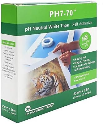 UK Industrial Tapes PH7-70 Acid Free Conservation Mount Tape 25mm x 66m